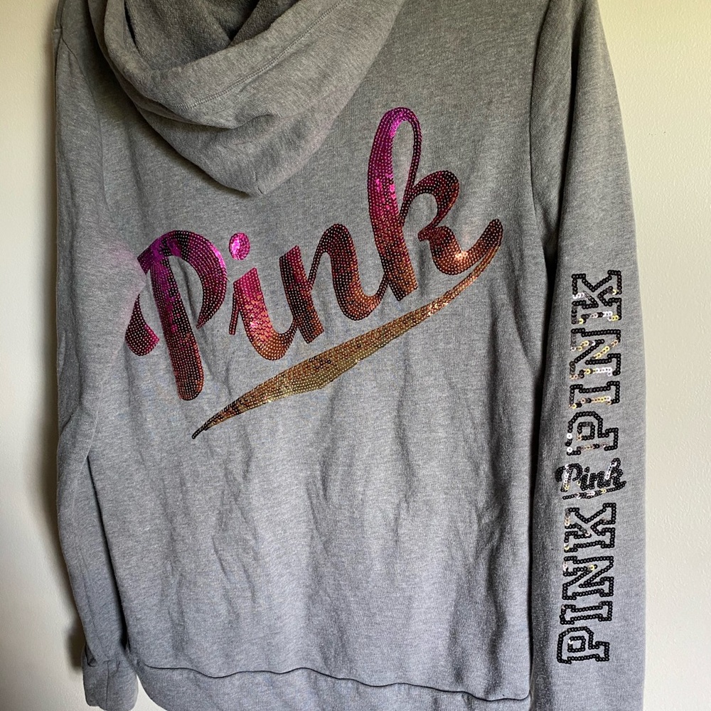 Victoria’s Secret PINK grey bling hoodie small